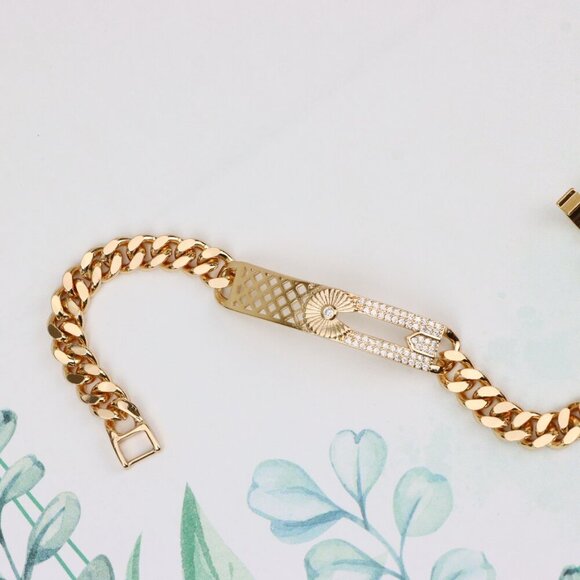 Rose Gold Bracelet with Diamond Sunray and Cutout Detailing, XPBL0707 - Picture 5 of 12